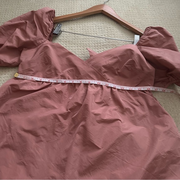 WILFRED Heirloom Pink Puffy Sleeve Tie Back Opera Mini Dress - Picture 9 of 11